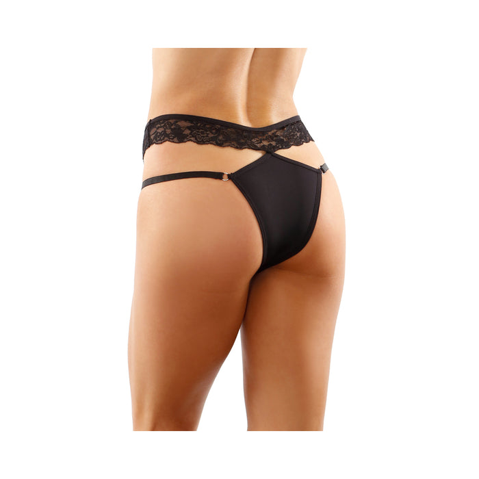 Ren Microfiber Panty With Double-Strap Waistband Black S/M