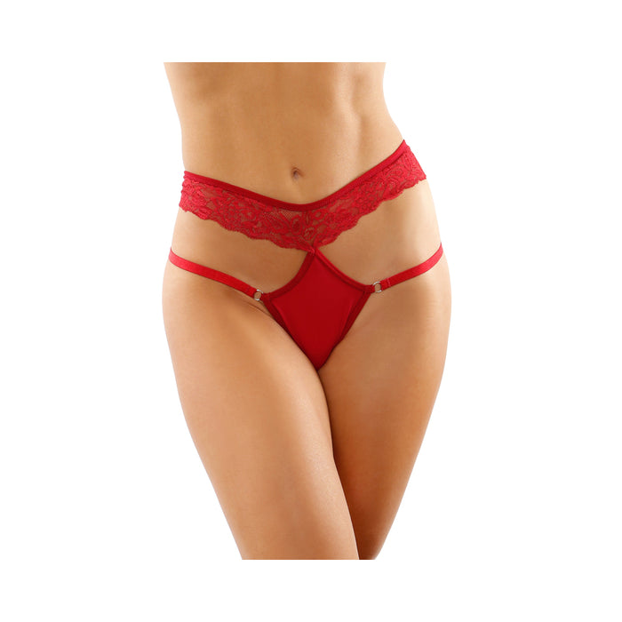 Ren Microfiber Panty With Double-Strap Waistband Red L/XL