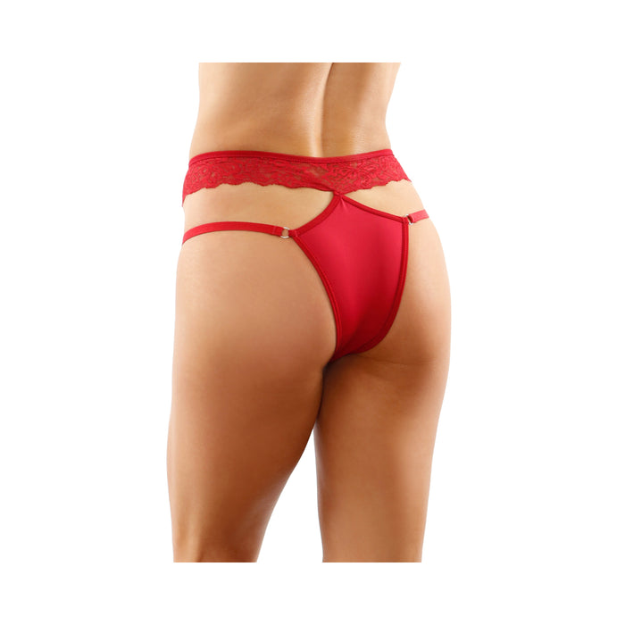 Ren Microfiber Panty With Double-Strap Waistband Red L/XL