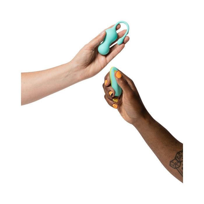 ROMP Cello Rechargeable Remote-Controlled Silicone G-Spot Egg Vibrator Light Teal