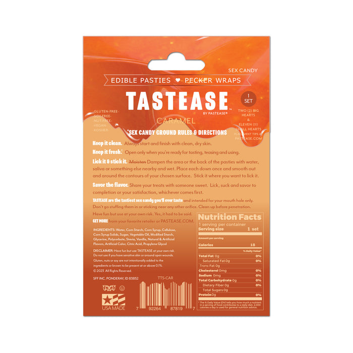 Tastease by Pastease Caramel Candy Edible Pasties & Pecker Wraps