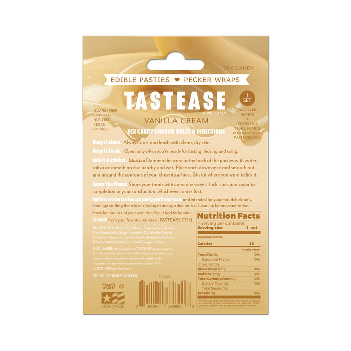 Tastease by Pastease Sweet Cream Candy Edible Pasties & Pecker Wraps