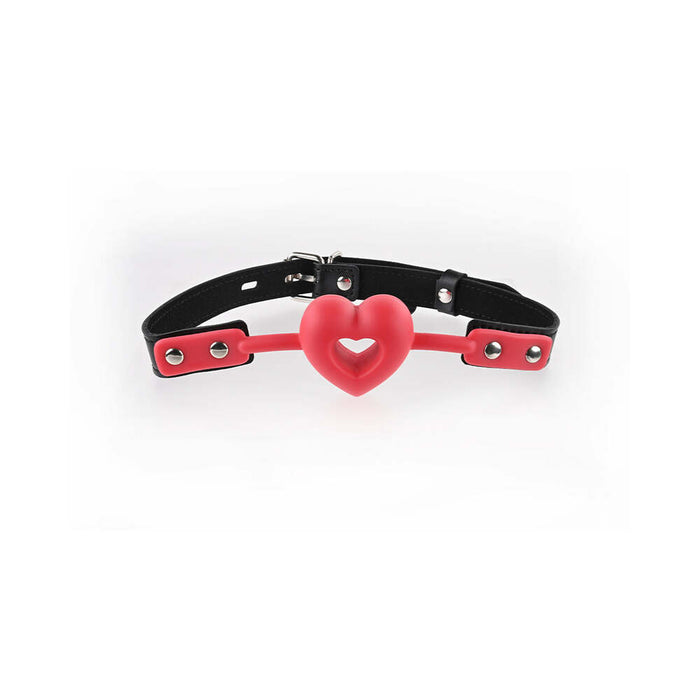 Sportsheets Sex & Mischief Amor Breathable Heart-Shaped Silicone Ball Gag Red
