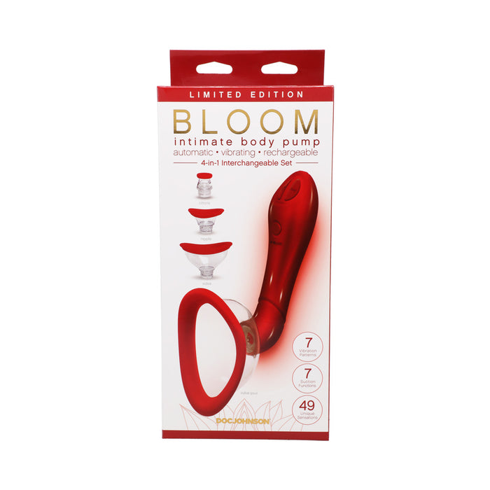 Bloom Intimate Body Pump Limited Edition Red Vibrating 4-In-1 Interchangeable Set