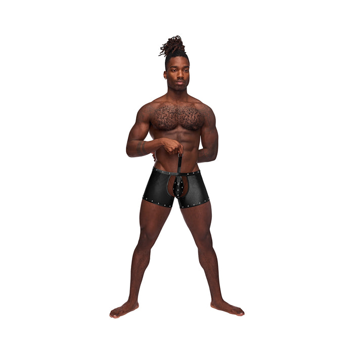 Male Power Fetish Poseidon Chap-Style Short Black L/XL