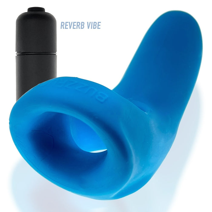 Hunkyjunk Buzzfuck Cock & Ball Sling with Taint Vibrator Teal Ice