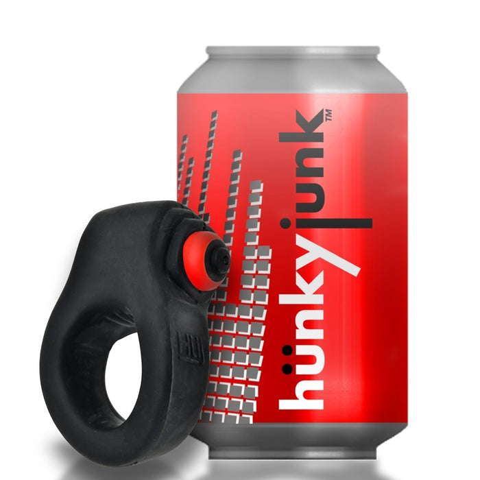 Hunkyjunk Revring Cockring with Bullet Vibrator Tar Ice