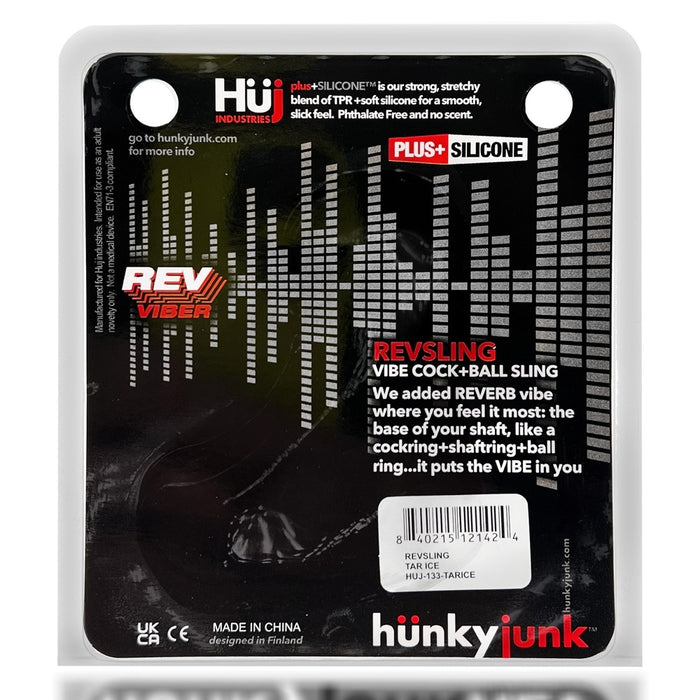 Hunkyjunk Revsling Cock & Ball Sling with Bullet Vibrator Clear Ice