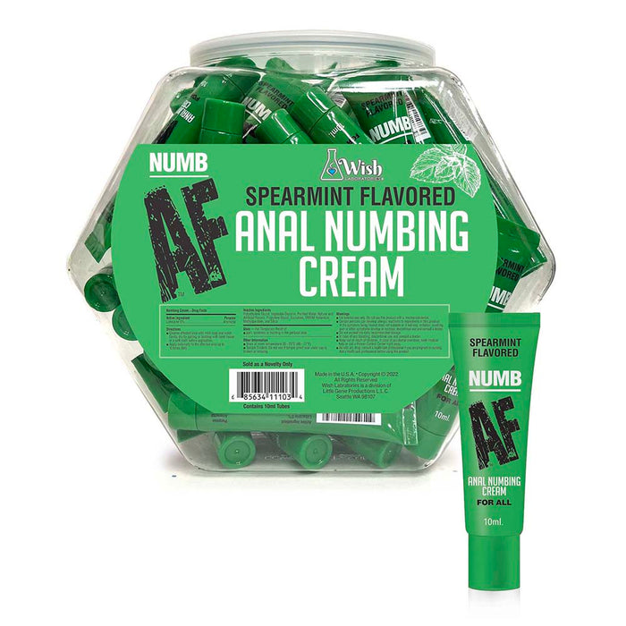 Numb AF Spearmint Flavored Anal Numbing Cream 65-Piece Fishbowl Display