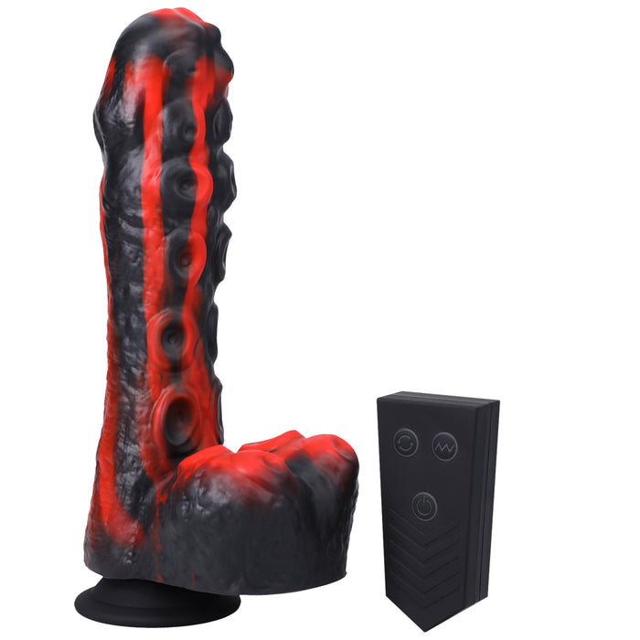 Fort Troff Tendril Thruster Mini Fuck Machine Rechargeable Remote-Controlled Silicone 8.5 in. Thrusting Dildo Red/Black