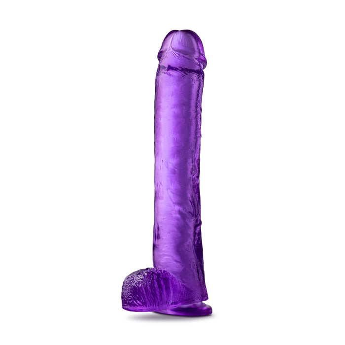 Blush B Yours Plus Hefty n' Hung 14 in. Dildo with Balls & Suction Cup Purple