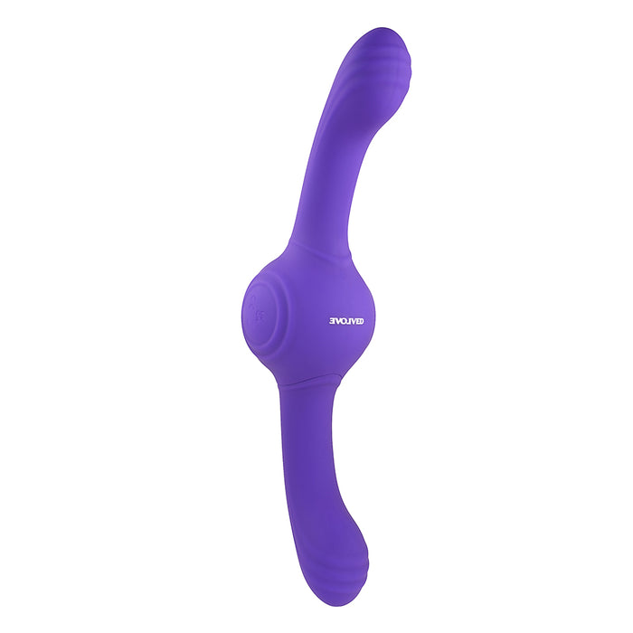 Evolved Our Gyro Vibe Rechargeable Dual Ended Gyrating Silicone Vibrator Purple