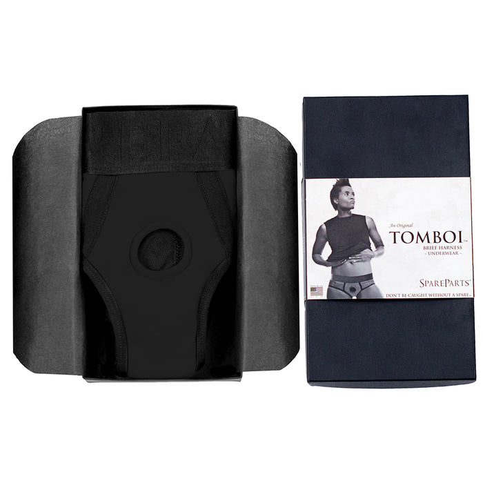 SpareParts Tomboi Nylon Briefs Harness Black Size XS