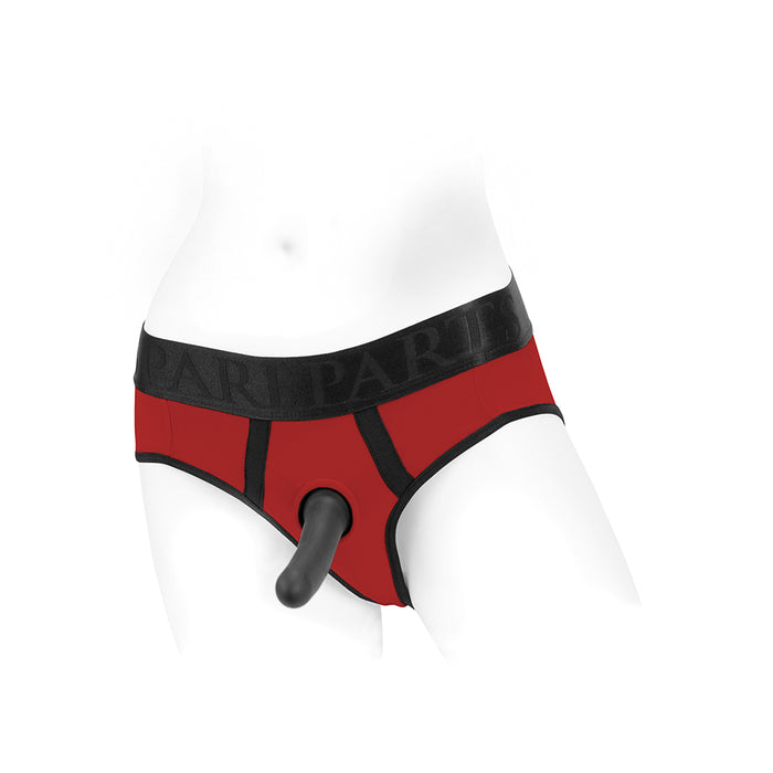 SpareParts Tomboi Nylon Briefs Harness Red/Black Size S