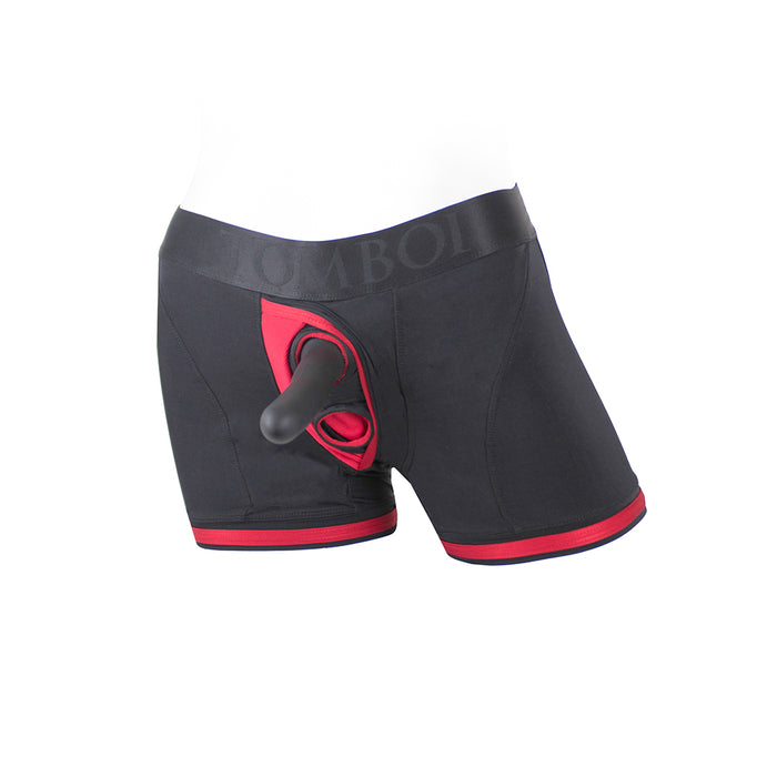 SpareParts Tomboii Nylon Boxer Briefs Harness Black/Red Size 2XL
