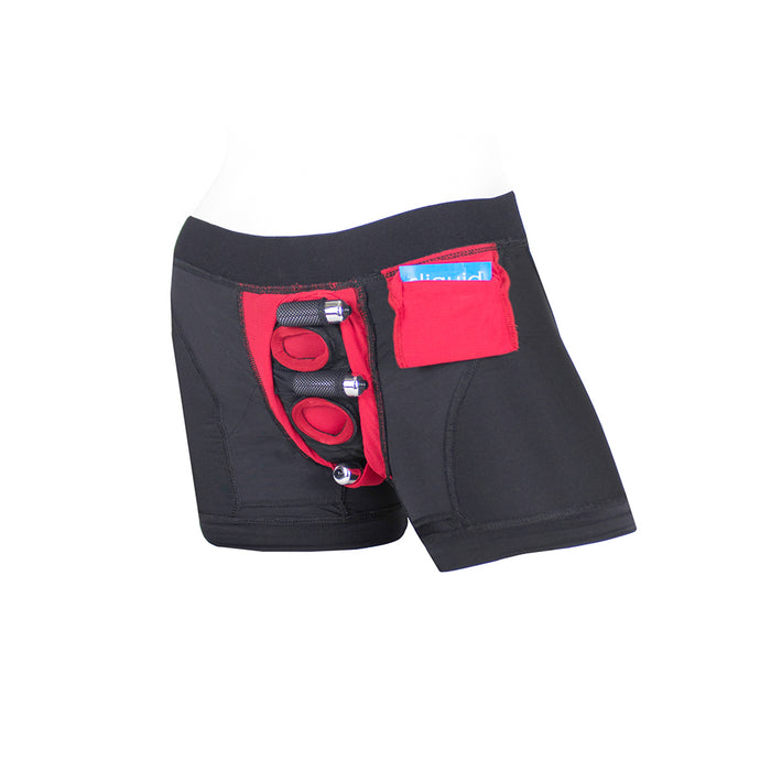 SpareParts Tomboii Nylon Boxer Briefs Harness Black/Red Size 3XL
