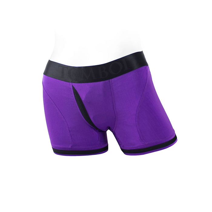 SpareParts Tomboii Nylon Boxer Briefs Harness Purple/Black Size L