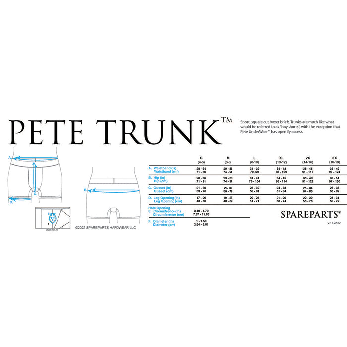 SpareParts Pete Trunks Nylon Packing Underwear Black Size S