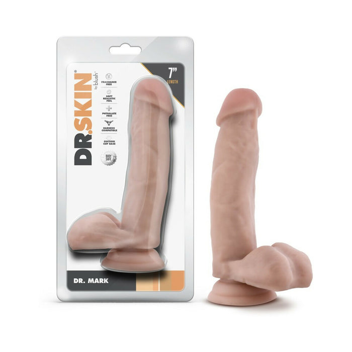 Dr. Skin Dr. Mark 7 in. Dildo with Balls Beige