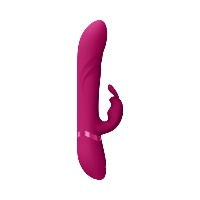 VIVE NARI Rechargeable Silicone G-Spot Rabbit Vibrator with Rotating Beads Pink