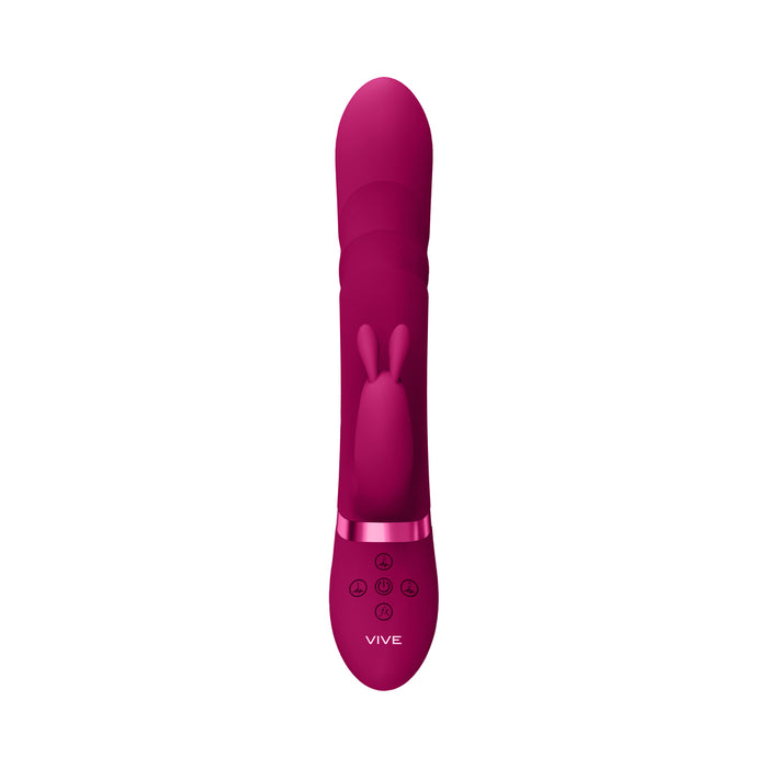 VIVE NARI Rechargeable Silicone G-Spot Rabbit Vibrator with Rotating Beads Pink