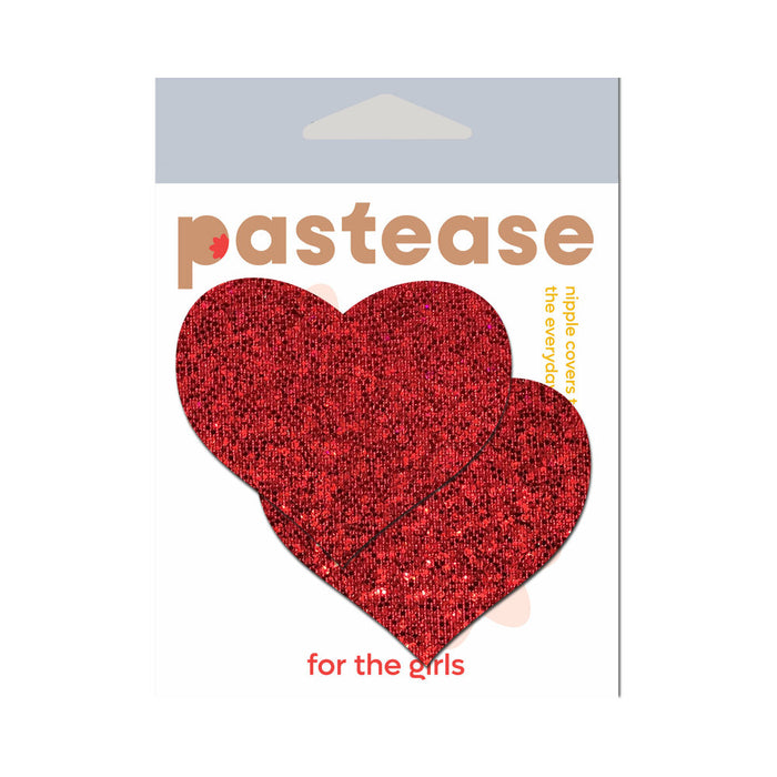 Pastease Glitter Heart Pasties Red