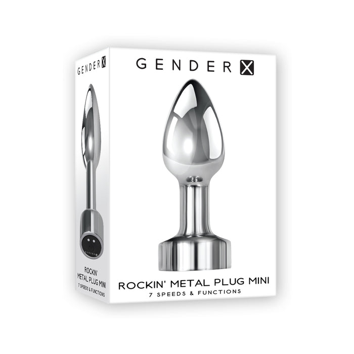 Gender X Rockin' Metal Plug Mini Rechargeable Vibrating Anal Plug Aluminum Silver