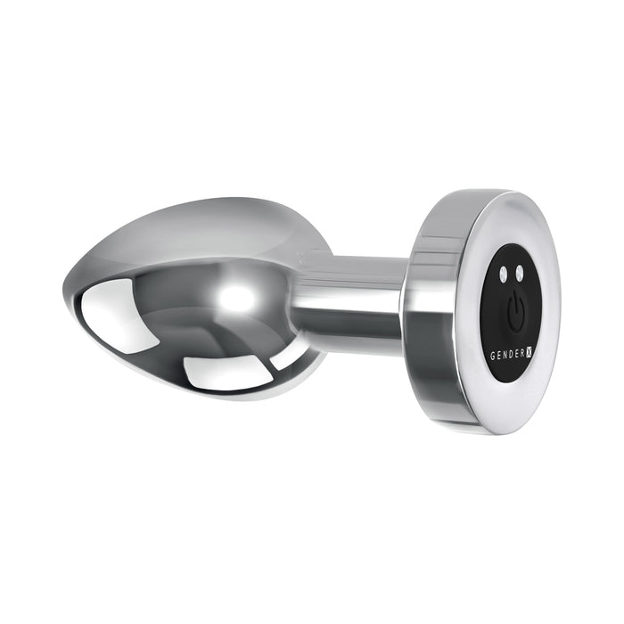Gender X Rockin' Metal Plug XL Rechargeable Vibrating Anal Plug Aluminum Silver