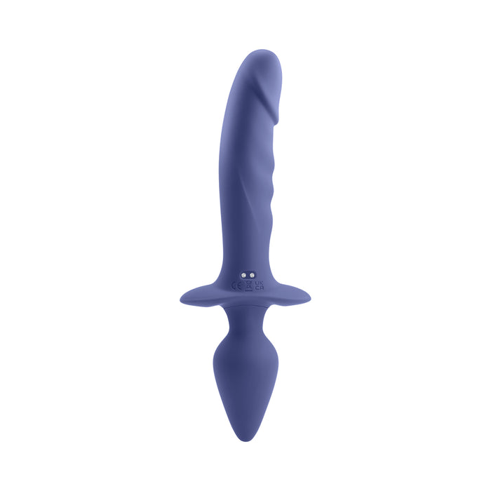 Gender X Dual Defender Rechargeable Silicone Dual End Vibrator with Remote Purple