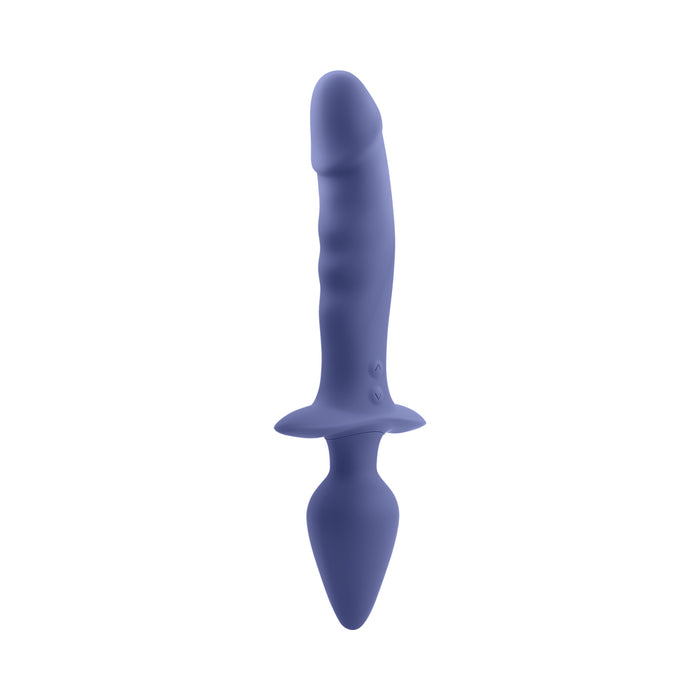 Gender X Dual Defender Rechargeable Silicone Dual End Vibrator with Remote Purple