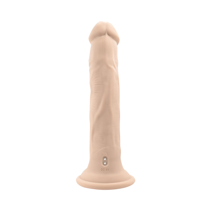 Evolved In Thrust We Trust Rechargeable Silicone Thrusting Vibrating Dildo with Remote Light