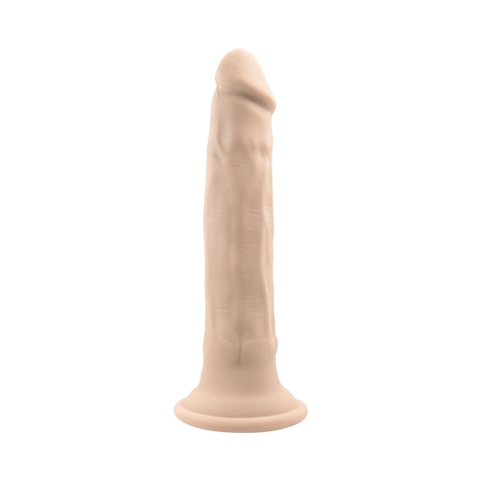 Evolved In Thrust We Trust Rechargeable Silicone Thrusting Vibrating Dildo with Remote Light