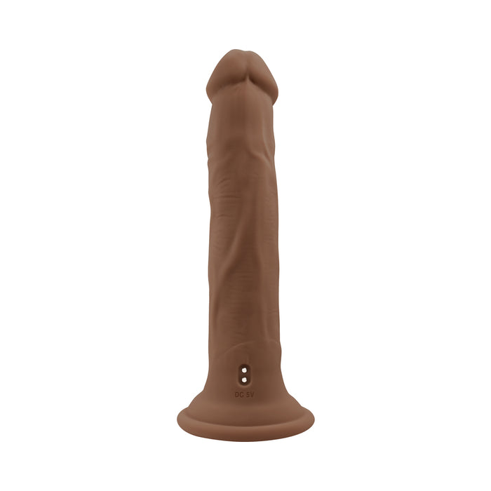 Evolved In Thrust We Trust Rechargeable Silicone Thrusting Vibrating Dildo with Remote Dark