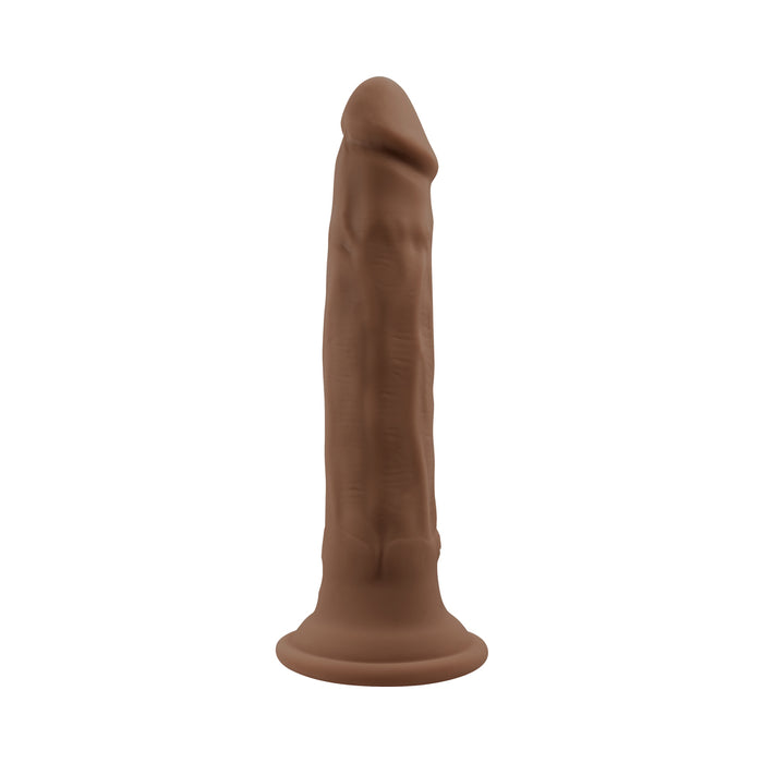 Evolved In Thrust We Trust Rechargeable Silicone Thrusting Vibrating Dildo with Remote Dark