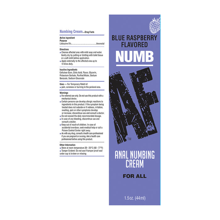 Numb AF Anal Desensitizer Blue Raspberry 1.5 oz.