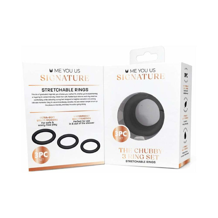 Me You Us Signature The Chubby 3 Ring Set Black