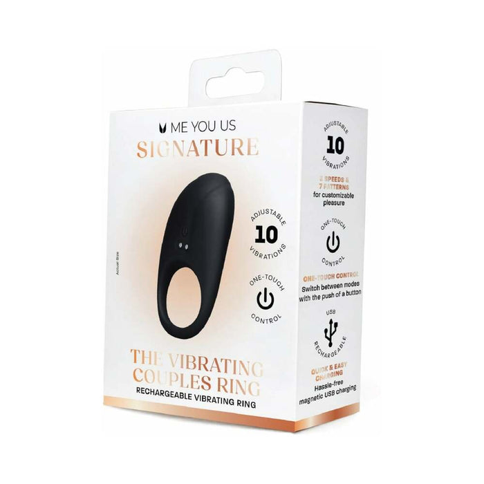 Me You Us Signature The Vibrating Couples Ring Black