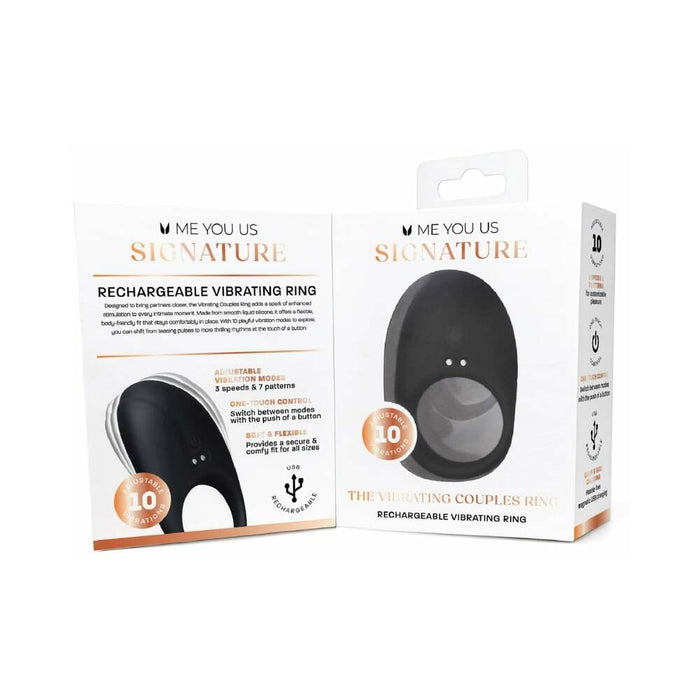 Me You Us Signature The Vibrating Couples Ring Black