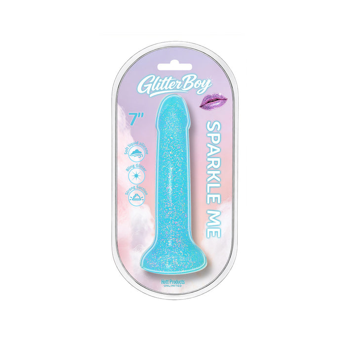 Glitter Boy Sparkle Me Glitter Silicone Dildo Aqua