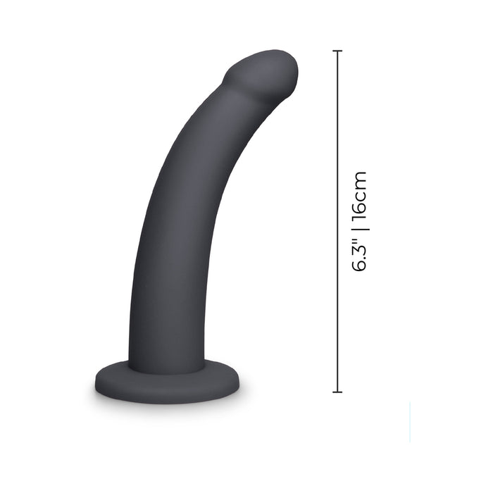 b-Vibe Essentials 7 in. Smooth Silicone Dildo Black