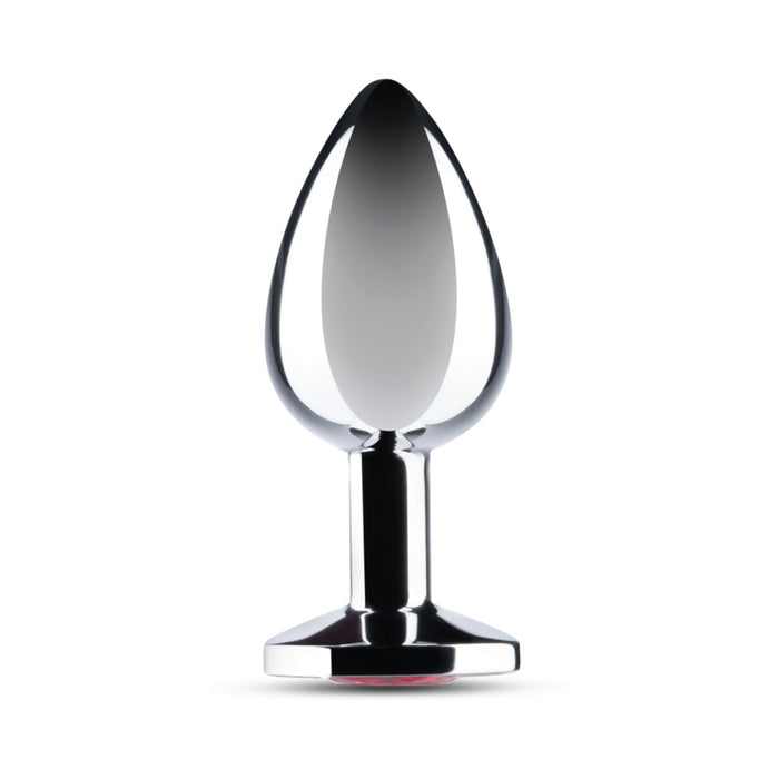 b-Vibe Essentials 3.25 in. Stainless Steel Jewel Butt Plug Red