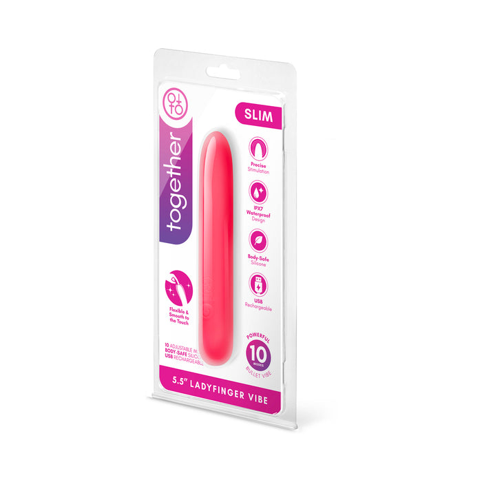 Together Mini Vibes Slim 5.5 in. Ladyfinger Vibe