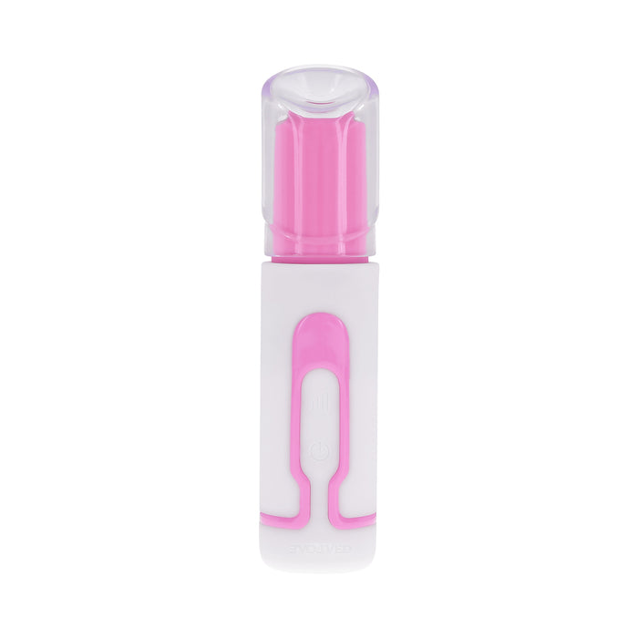 Evolved Pucker Up Silicone Rechargeable Pink/White Pearl