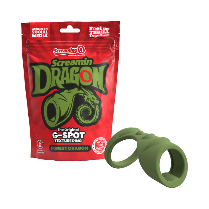 Screamin' Dragon Forest Dragon G-Spot Texture Ring Green