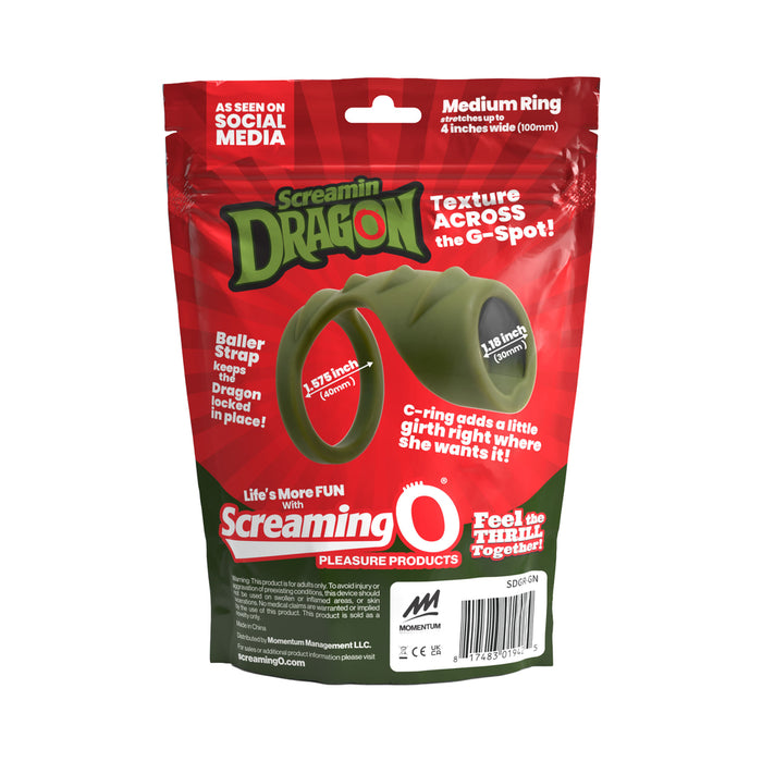Screamin' Dragon Forest Dragon G-Spot Texture Ring Green