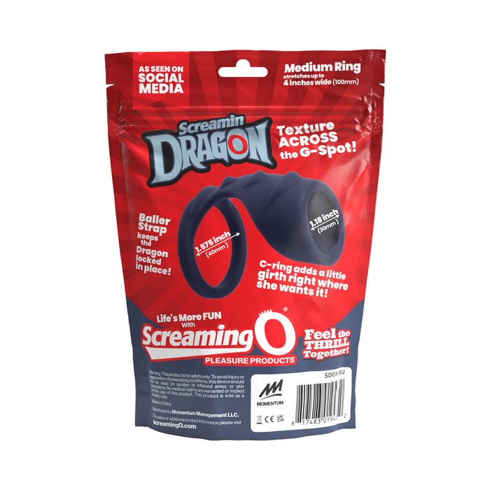 Screamin' Dragon Storm Dragon G-Spot Texture Ring Blue