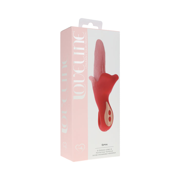 Loveline Spin Rotating Vibrating Tongue Pink