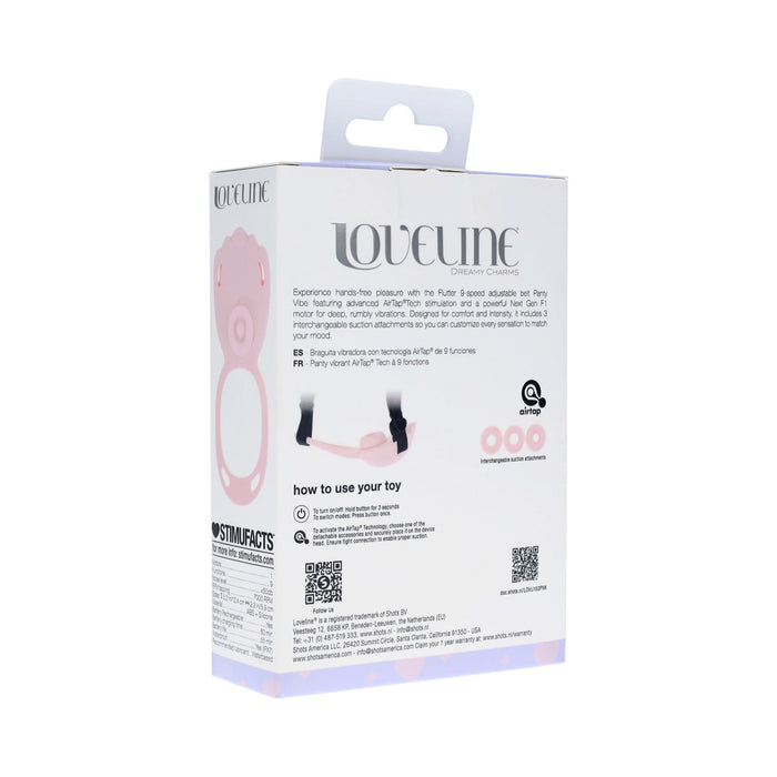 Loveline Flutter Adjustable Panty Vibe AirTapTech Pink