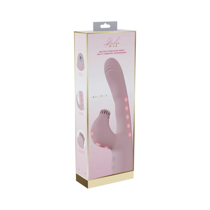VIVE Andria LED G-Spot Vibrating and Tap Clit Stimulator Pink