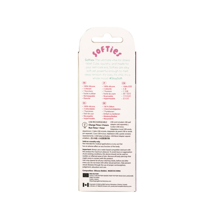 Softies Dual Layer Bullet 4 in. Pink